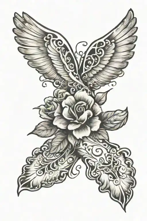 Artwork To Honor The Loss Of My Daughter To Trisomy-13 Using Her Footprints In The Design  tattoo design idea