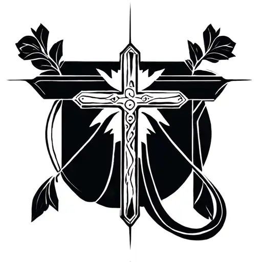 three crosses with 1 John 4:21 tattoo design idea