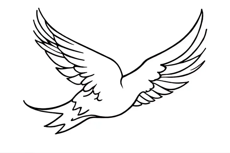 flying dove symbolizing mourning tattoo design idea