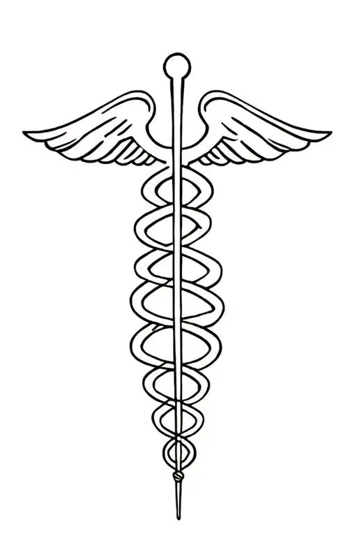 rod of Asclepius tattoo design idea
