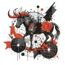 solor system with aries,cancer,leo,sagittarius,capricorn,aquarius constellations tattoo design idea