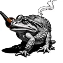 wandering toad smokes pipe tattoo design idea