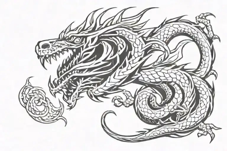 western dragon tattoo design idea