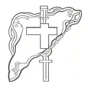 Tennessee T logo made into a cross tattoo design idea