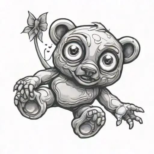 gummy bear creepy eyes tattoo tattoo design idea
