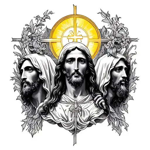 holy trinity tattoo design idea