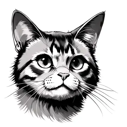 gorillaz style cat tattoo design idea