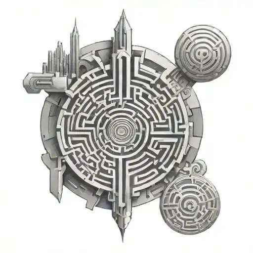 the labyrinth tattoo design idea