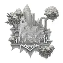 the labyrinth tattoo design idea