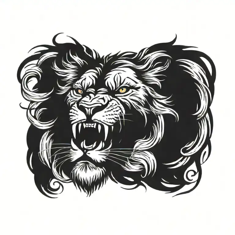 Lion head tattoo design idea