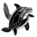 Dolphin And Turtle tattoo design idea