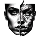 Split Personality tattoo design idea