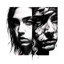 Split Personality tattoo design idea