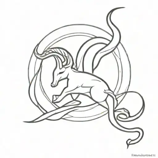 Capricorn symbol tattoo design idea