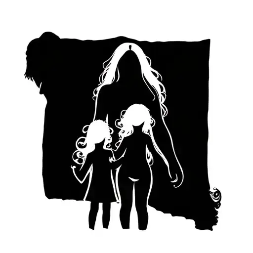 Mother And 2 Daughters tattoo design idea