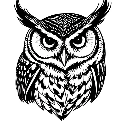 barred owl tattoo design idea