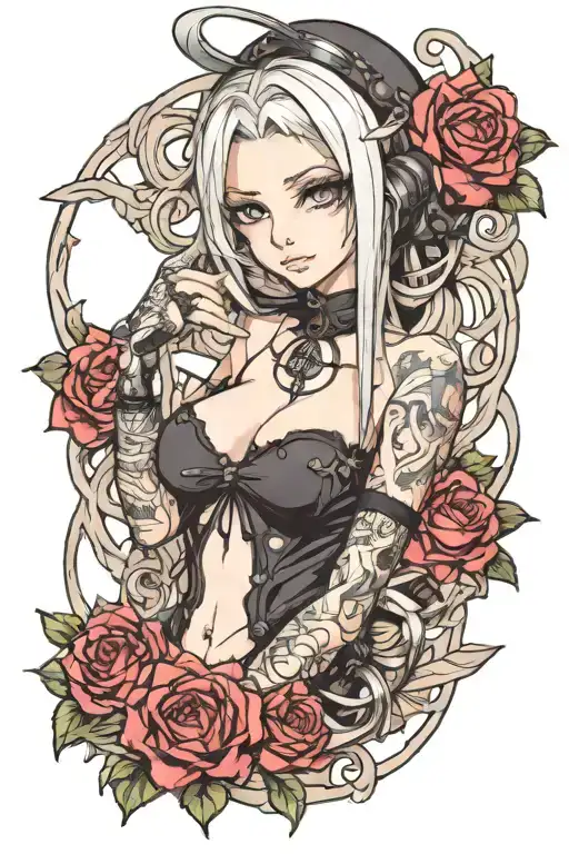 big tittie goth girl tattoo design idea