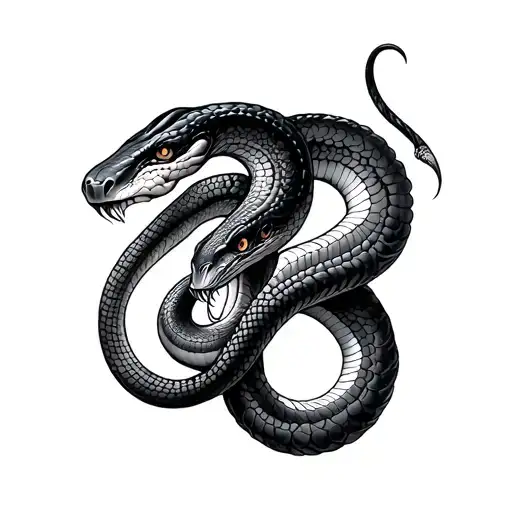 Two Headed Snake tattoo design idea