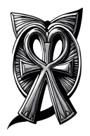 ankh with cute squiggly lines representing tattoo design idea