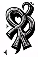 ankh with cute squiggly lines representing tattoo design idea