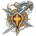 halo energy sword tattoo design idea