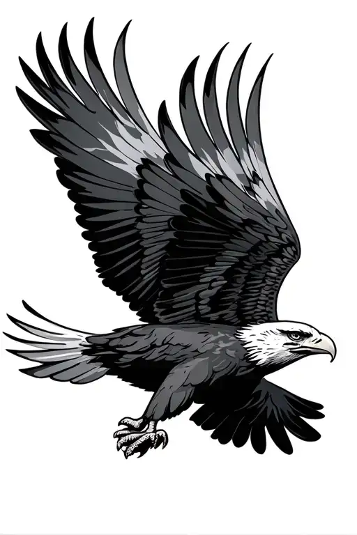 eagle flying tattoo design idea