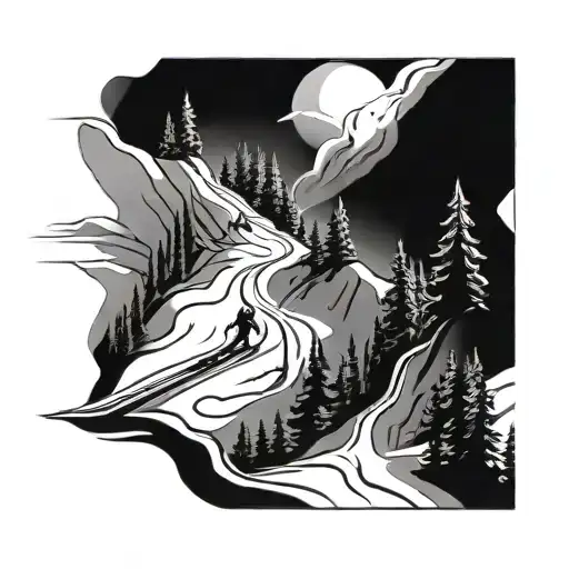 ski slope tattoo design idea