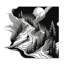 ski slope tattoo design idea