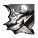 ski slope tattoo design idea