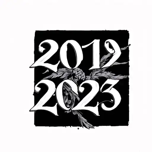 can you design me a tattoo for my forearm that covers it with Roman numerals of 2019,2022 and 2025  tattoo design idea