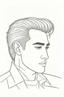 no 5 with an elvis quiff outline at the top of the 5 tattoo design idea