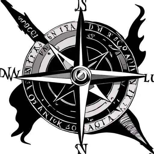 4 stoic virtues courage wisdom discipline and justice on a compass tattoo design idea