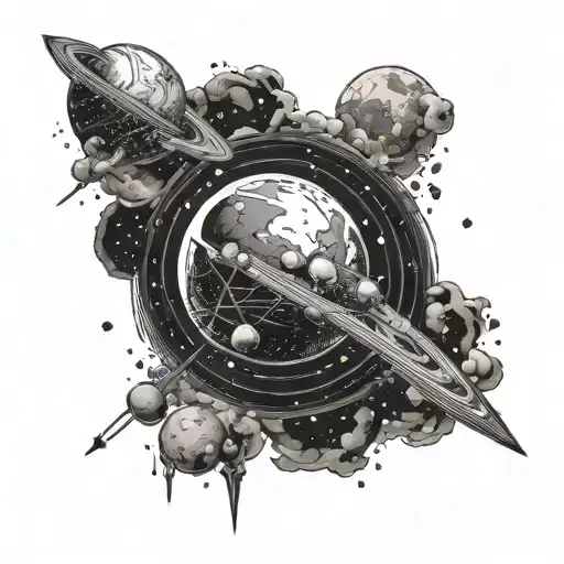 astronomy related like universe tattoo design idea