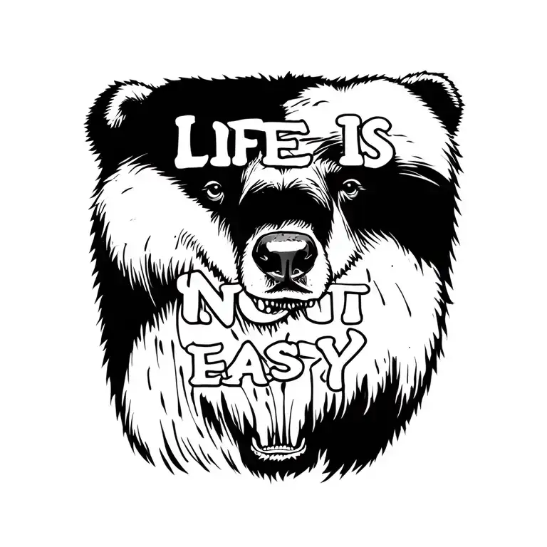 "Life is not easy." Bears that are aggressive, cruel, bloody, and respectable. tattoo design idea