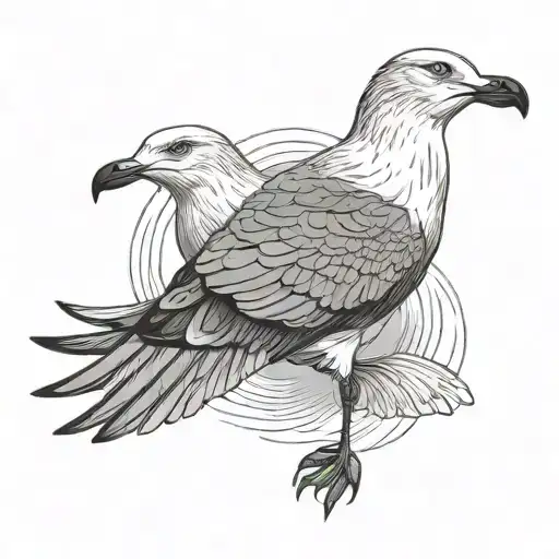 Seagull tattoo design idea