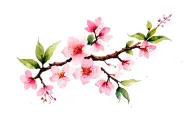 willow branch and sakura branch tattoo design idea