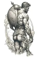 Atlas carrying the world on his back tattoo design idea