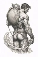 Atlas carrying the world on his back tattoo design idea