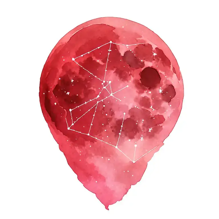 waxing gibbous moon in scorpio constellation tattoo design idea