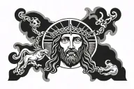 Jesus Christ face resurrection tattoo design idea