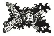 Jesus Christ face resurrection tattoo design idea