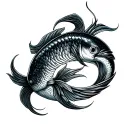 Aquarius on the cusp of Pisces zodiac sign tattoo design idea