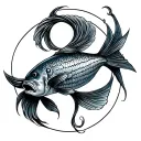 Aquarius on the cusp of Pisces zodiac sign tattoo design idea