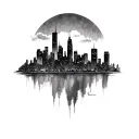 Gotham City skyline tattoo design idea