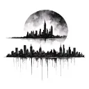 Gotham City skyline tattoo design idea