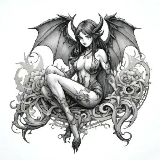 Anime succubus nature of succubus tattoo design idea