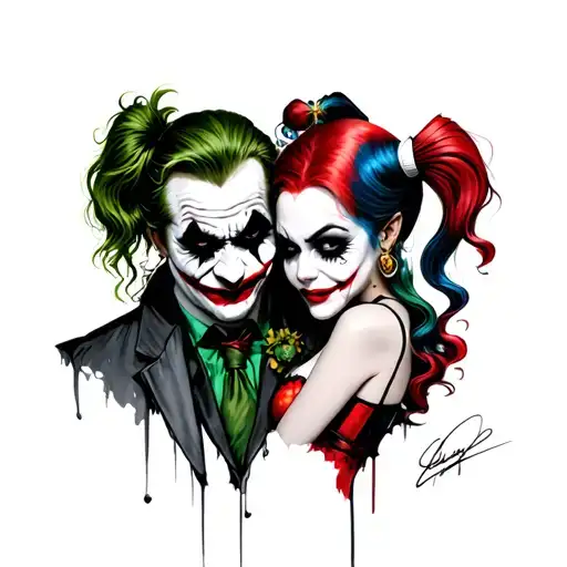 Joker And Harley Quinn tattoo design idea