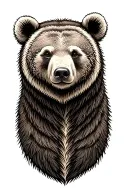 bear head with floppy right ear tattoo design idea