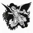 archangel Michael extending wings tattoo design idea