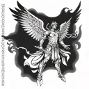archangel Michael extending wings tattoo design idea